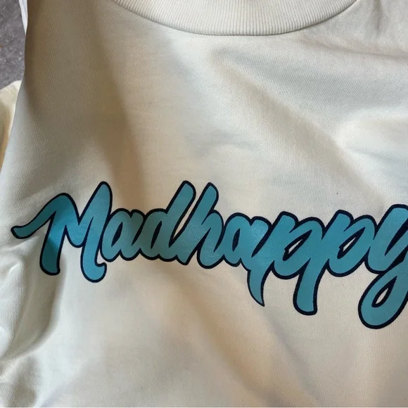Madhappy Off White Turquoise Campus Crewneck Sweatpant set size medium & large - Picture 8 of 15